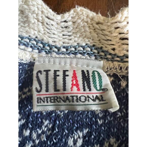 Vintage 80s/90s Stefano International Knit Floral Made in USA Sweater 14/16 Larg - Picture 4 of 8